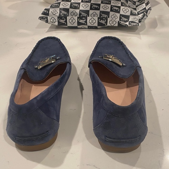 Kate Spade Dark Blue Loafers with Gold Accent - Picture 3 of 11